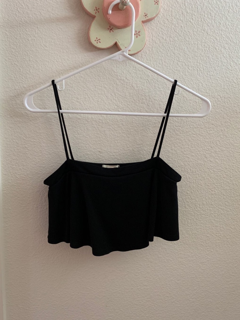 Urban Outfitters Black Off-Shoulder Double-Strap Crop Top